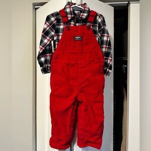 OshKosh B'gosh Red Corduroy Kids Overalls